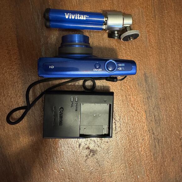 CANON BLUE Power Shot ELPH 170 IS 20MP 12x Optical Digital Camera w/ Accessories - Picture 4 of 9